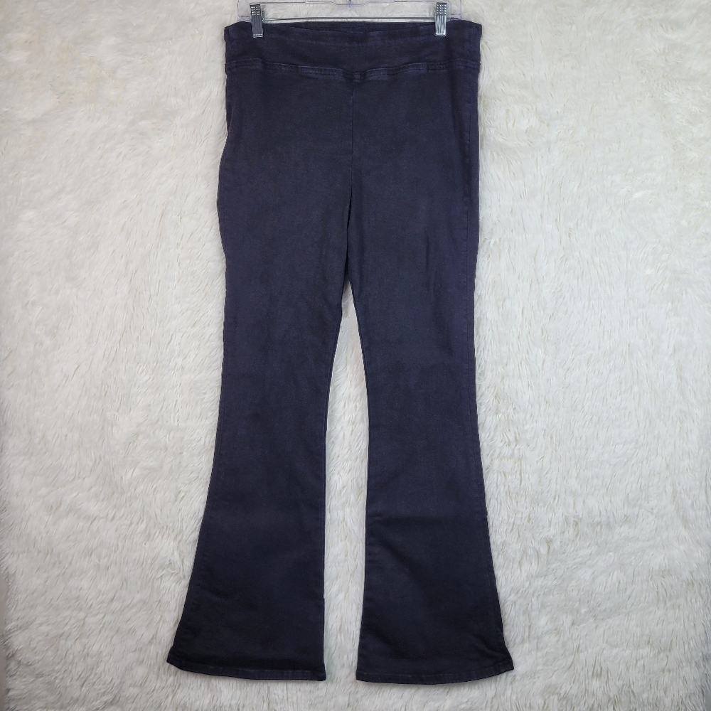 Frame Black Jet Set Flare High Waisted Denim Jeans Pull On‎ Sz 2 Bare Back